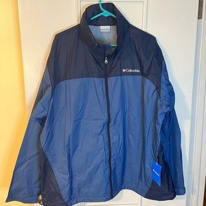 Columbia Raincoat Men’s XL Blue With Hidden Hood Jacket - NEW WITH TAG
